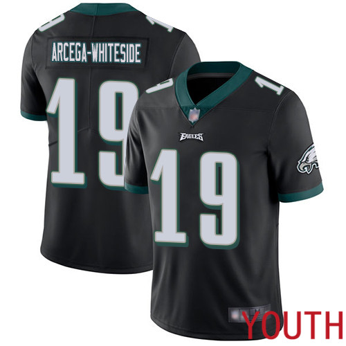 Youth Philadelphia Eagles #19 JJ Arcega-Whiteside Black Alternate Vapor Untouchable NFL Jersey Limited->nfl t-shirts->Sports Accessory
